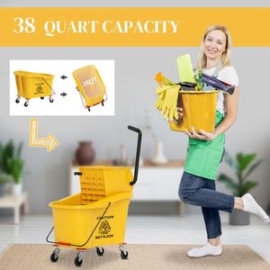 รถเข็นทำความสะอาดถังไม้ถูพื้น - Product Image 6