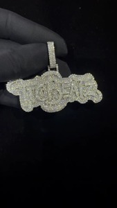 Personalized Custom Hip Hop Pendant 925 Sterling Silver Pendants Pass <b>Tester</b> VVS Moissanite Diamond Ice Out Letter Name Pendant - Product Image 3