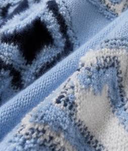 Pull à capuche surdimensionné en tricot bleu clair à motif croisé imprimé sur mesure pour homme, vêtement d'hiver en coton surdimensionné - Product Image 5