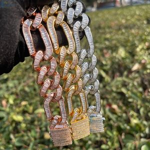 Bracelet Hip Hop en diamant de laboratoire taille baguette, style Figaro et Cuban, serti de pierres, pour homme - Product Image 6