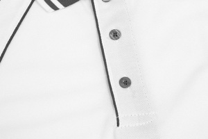 High Quality <b>Men</b> Uniform Customizable Front Breathable Quick Dry Color Contrast Rib <b>Collar</b> Cuffs Long Sleeve Pique <b>Shirt</b> - Product Image 4