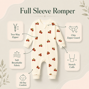 Mameluco de Manga Larga 100% Bambú para Bebé |   Ropa de Dormir para Bebés Unisex, con Estampado de Fresas, Cierre Bidireccional, Suave y Transpirable, 200gsm, Tejido Interlock - Product Image 5
