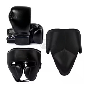 Ensembles de boxe en cuir véritable avec logo personnalisé, gants d'entraînement et de sparring, protège-tête et protège-glandes - Product Image 2