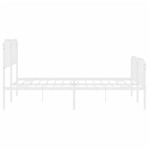 Cadre de lit complet en acier blanc thermolaqué, lit rectangulaire en métal - Product Image 6