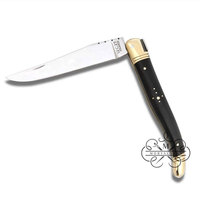 Couteau de poche pliant Laguiole, lame en acier inoxydable 440c, lame en damas, personnalisable, manche en micarta pour bricolage