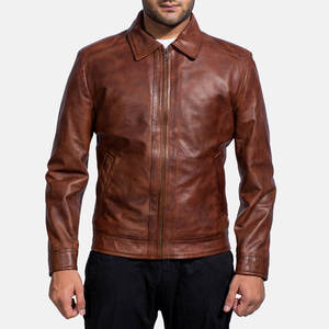 Veste en cuir de mouton enduit de luxe pour homme, col montant personnalisé, respirante, imperméable, coupe-vent, décontractée, hiver, mode 2026 - Product Image 1