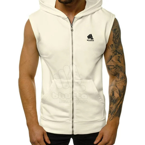 Vêtements de sport d'hiver pour hommes, débardeurs à capuche sans manches pour la musculation, imprimés numériquement, respirants et écologiques - Product Image 2