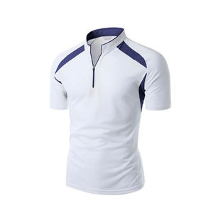 Polo de Punto para Hombre, Manga Corta, Blanco, Elástico, Corte Ajustado, Cuello Camisero, Uso Diario, Estilo Business - Product Image 2