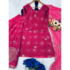 Conjunto elegante de parte superior e inferior para mujer con Dupatta para fiestas - Product Image 4