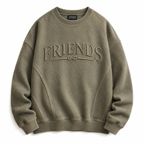 Sweat-shirt à col rond personnalisé pour homme, coupe ample, décontracté, tricoté, 100 % coton, motif lettres, idéal pour l'automne - Product Image 1