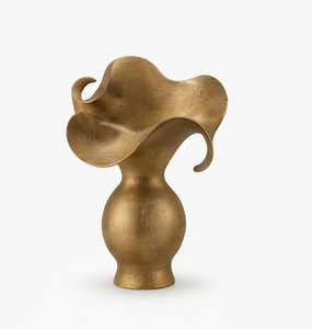 Jarrón Dorado Metálico Contemporáneo, Diseño Esculpido Único con Volantes, Maceta Alta para Decoración de Interiores de Sala de Estar, Suministro al por Mayor - Product Image 2
