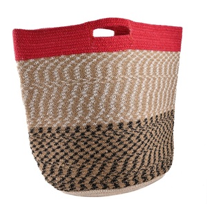 Cesta de Yute Tejida con Tapa Roja y Diseño de Caramelos, Estilo Moderno, Ecológica, Portátil, con Cierre Abierto, Capacidad de hasta 1L, para Uso Diario - Product Image 5