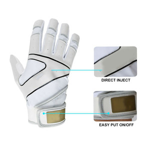 Guantes de bateo de béisbol de calidad profesional, hechos con cuero Cabratta 100% de primera calidad, con logotipo y diseño personalizados. - Product Image 3