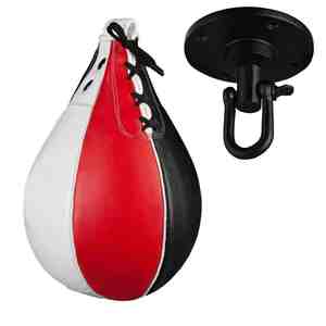 Ballon de boxe en forme de poire en cuir PU robuste avec crochet pivotant pour entraînement de fitness, vente en gros OEM - Product Image 4