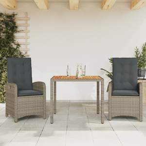 Conjunto de comedor para jardín en gris y marrón - Product Image 1