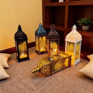 Hand Crafted Golden Lantern Pair Hexagonal Shape Intricate Lattice Metalwork Glass Panel <b>Domed</b> Top Hanging <b>Ring</b> Candle Ambient - Product Image 3