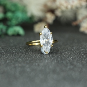 แหวนหมั้นเพชรโมอิสซาไนต์ทรงมาร์คีส์ เงินแท้ 925 สำหรับผู้หญิง แหวนแต่งงานสุดหรู แหวนขอแต่งงาน เครื่องประดับสั่งทำ - Product Image 3