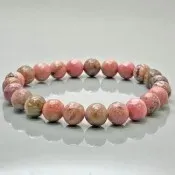 Natural Rhodonite 8mm Smooth Round AA Grade Gemstone Beads Stretch <b>Bracelet</b> Healing Jewelry Wholesale Bulk - Product Image 3
