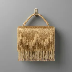 Sac à main de haute qualité avec franges dorées pour femmes, style bohème, sac à main décontracté pour soirée, pochette de soirée, utilisation pour mariage et fête - Product Image 5