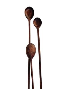 Cuchara de Madera Tallada a Mano, Mango Curvo Único, Utensilios de Cocina Rústicos, Herramientas de Cocina y Servicio de Madera Natural - Product Image 1