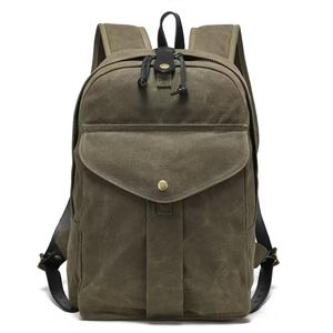 Sac à dos en toile cirée robuste, imperméable, pour voyages et randonnées décontractés - Product Image 1