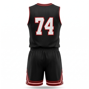 Custom Reversible Basketball Jersey Set Sublimated Team Basketball Uniform Men Youth Breathable Mesh Jersey and Shorts - Product Image 2
