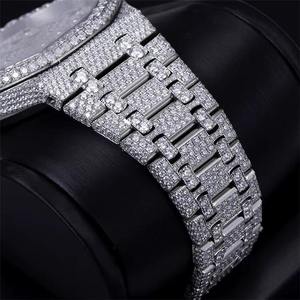 Luxury Men's Diamond <b>Watch</b> Stainless Steel <b>Case</b> 41mm Analog Mechanical Movement Sapphire Crystal Elegant Hollow Dial Fashion - Product Image 3
