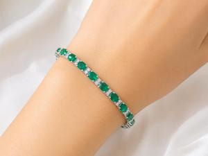 Green Onyx Tennis <b>Bracelet</b> 925 Sterling Silver Channel Setting Women's Classic Style Everyday Wear - Product Image 1