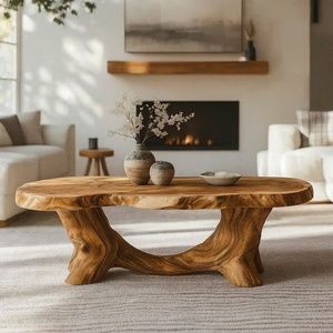 Handcrafted Modern Natural Antique Wood <b>Coffee</b> <b>Table</b> Solid Design Durable Eco-Friendly for <b>Small</b> Apartment Living Room - Product Image 2