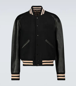 Chaqueta Varsity Personalizada de Lujo para Hombre, Estilo Vintage, de Lona, Transpirable, de Invierno, con Parches Bordados de Alta Calidad y Piel de Becerro - Product Image 1