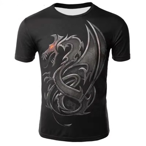 T-shirt personnalisé en polyester 100% avec impression par sublimation, motif dragon, streetwear décontracté pour hommes, impression intégrale, t-shirt imprimé en 3D - Product Image 3