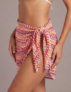 Women's Crocheted Mesh Cover-Up with Mini Skirt 100% Polyester Waterproof & UV Protection <b>Tummy</b> <b>Control</b> Breathable Beachwear - Product Image 3