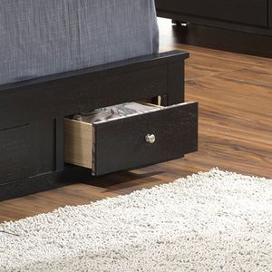 Letto contenitore elegante nero, doppio uso, imbottito - Product Image 3