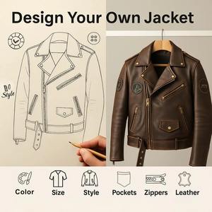 Chaqueta Bomber de Cuero Vacuno Personalizada, Hecha a Mano, Estilo Moto y Biker, con Logotipo Frontal, Forro de Piel, Servicio OEM - Product Image 2