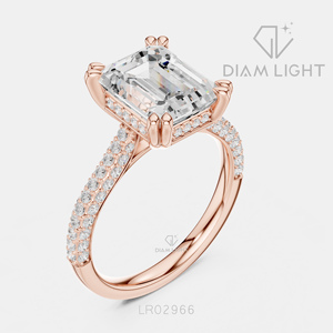 Elegante Anillo de Diamante Cultivado en Laboratorio con Corte Esmeralda de 3.71CT en Oro Blanco de 14KT, Certificado IGI, Color F+, Claridad VS+, Joyería de Compromiso y Boda - Product Image 4