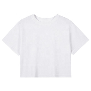 T-shirt court en coton et élasthanne doux à col rond avec logo personnalisé et imprimé tendance pour femme, idéal pour la gym et la course à pied, fabriqué par HS 2027 - Product Image 2