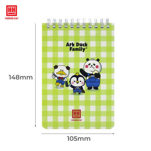 دفتر ملاحظات حلزوني من هونغ ها بتصميم حيوانات مرحة، تخطيط مشرق، تصميم مناسب للطلاب، طباعة رقمية، غلاف صلب - Product Image 4