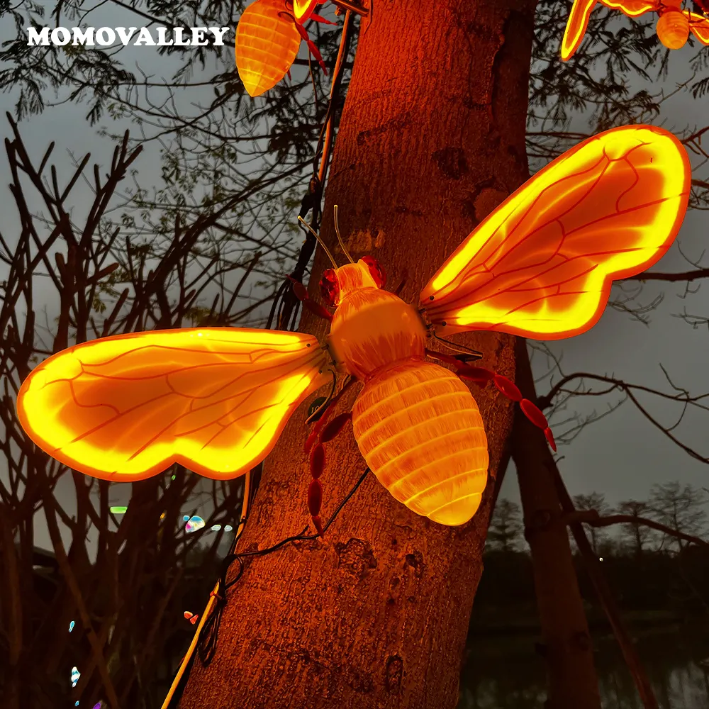 Iluminación llamativa abeja hormiga en forma de parque temático 3D decoración LED abeja luz para Midsummer Obon Festival decoración iluminación