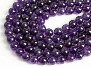 Excellentes perles d'améthyste violette naturelle, rondes, taillées en briliant, à facettes, perles intercalaires pour la fabrication de bijoux - Product Image 4