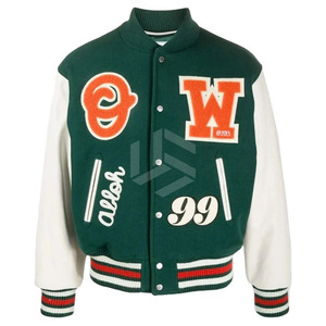 High Quality Custom Letterman <b>Jacket</b> Wool Body <b>Leather</b> Sleeves with Chenille Embroidery XL Size Varsity <b>Jackets</b> for <b>Winter</b> - Product Image 6