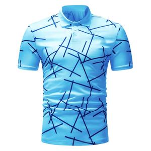 2024Men's Best Selling Polo de manga corta Impresión personalizada 100% Poliéster Cuello en V Estilo Hip Hop Camisa de sublimación al por mayor - Product Image 3