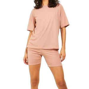 เสื้อเชิ้ตแขนสั้นผ้าระบายอากาศคุณภาพสูงติดกระดุม และกางเกงขาสั้นทรงหลวม ชุดเซ็ตสองชิ้นสำหรับผู้หญิงใส่หน้าร้อน - Product Image 2