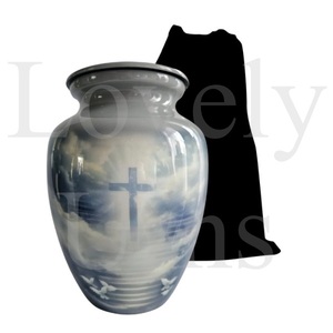 Urna Funeraria Cruz en las Nubes, Recipiente para Cenizas, Recuerdo Religioso, Recuerdo Espiritual, Duradera y Elegante - Product Image 2