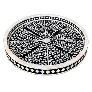 Plateau élégant en os incrusté fait main pour la salle à manger, le service, la table basse, la décoration de la maison, un cadeau, écologique, design classique - Product Image 5