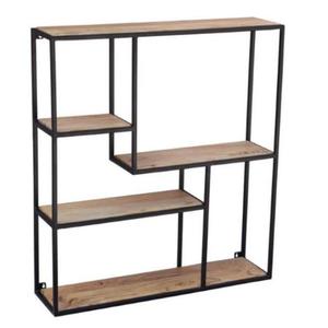 <b>Modern</b> Industrial Wooden <b>Shelf</b> with Metal Frame for Living Room Home Furniture - Product Image 1