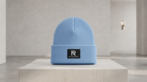 Custom Embroidered 3D Rib Knit 100% Acrylic Adjustable Beanie <b>Hat</b> <b>Winter</b> Warm Cuffed with Woven Logo for <b>Men</b> & Women - Product Image 5
