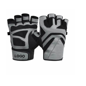 Guantes de entrenamiento ajustables de cuero OEM al por mayor con agarre cruzado y zona de masaje para dedos, ideales para fitness y culturismo. - Product Image 1