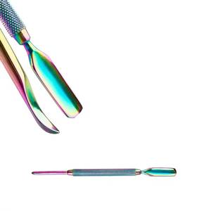 Morje Surgical Dual-End Reusable Stainless Steel <b>Nail</b> Pusher <b>Tool</b> for Manicure with Textured Grip and Iridescent Finish - Product Image 2