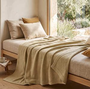 Soft <b>Grey</b> Cotton Blanket Woven Bed <b>Throw</b> for Minimalist Bedroom Living Room Décor Queen Size - Product Image 4