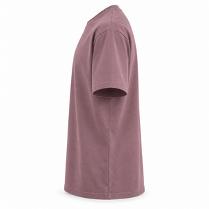 Dusty Mauve Heavyweight <b>T</b> <b>Shirt</b> Mens Premium 250 GSM Cotton <b>Modal</b> Relaxed Fit Crew Neck Soft Washed Minimal Casual Tee - Product Image 6
